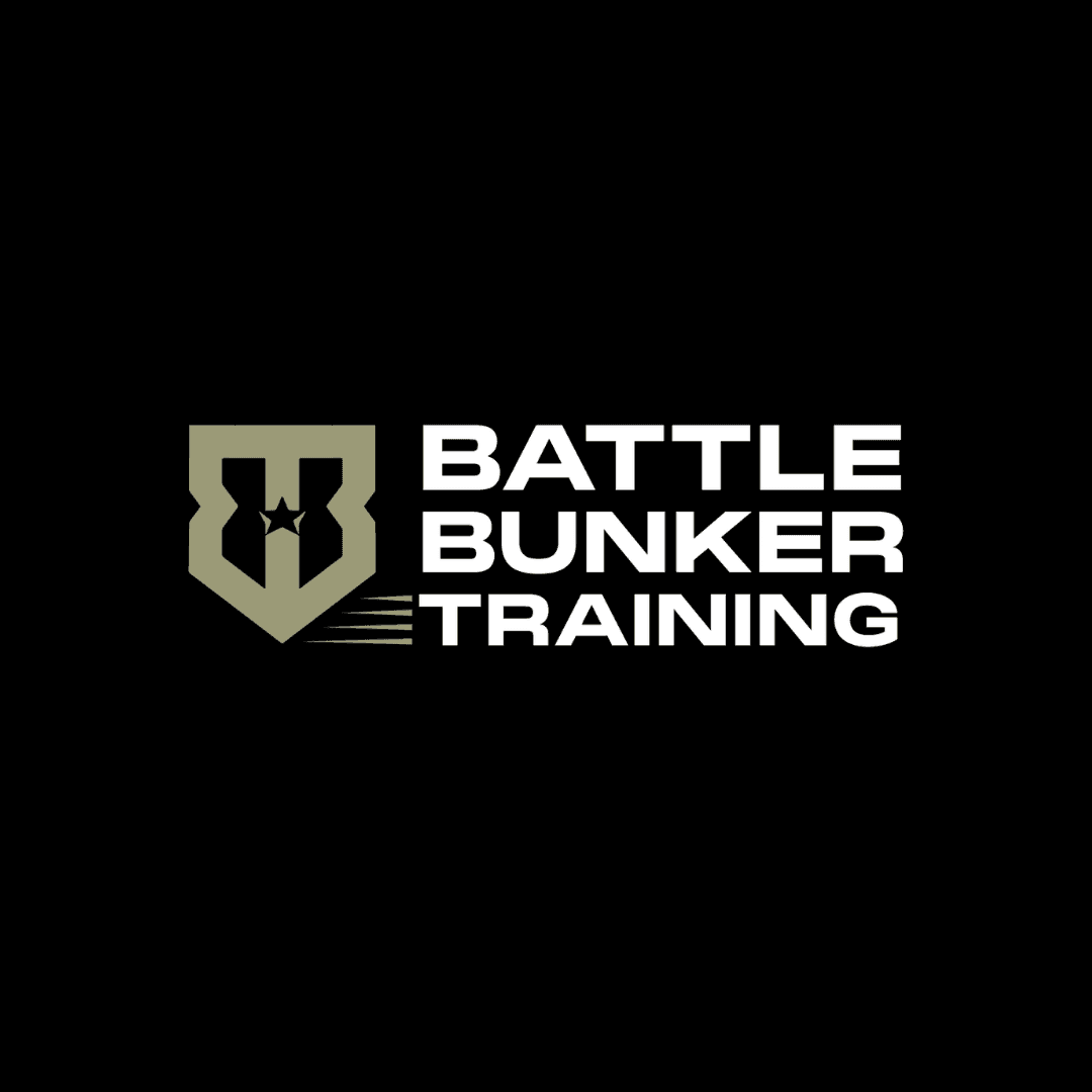 Battle Bunker Training logo with shield and star design on black background.